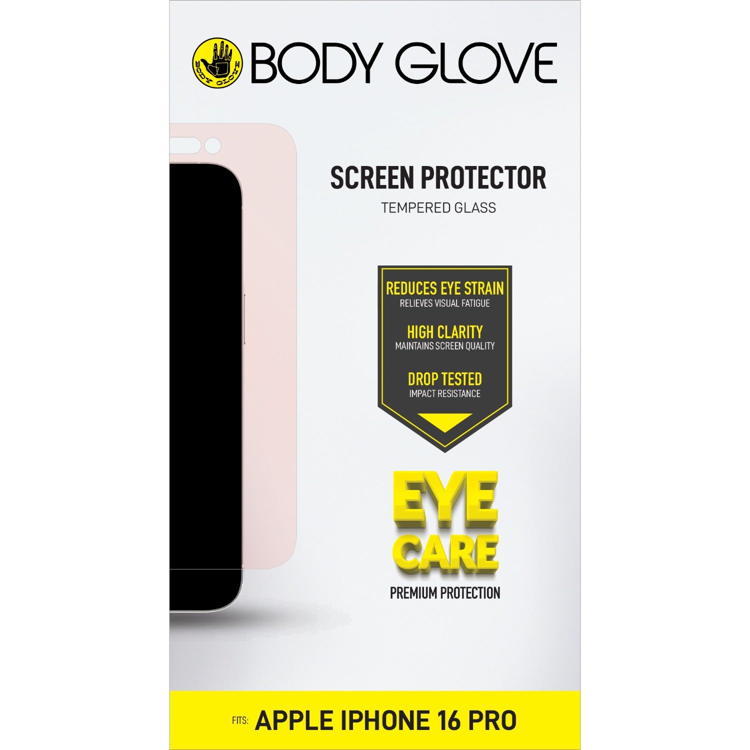 GUNMANSA Body Glove Eye Care Tempered Glass Screen Protector - Apple iPhone 17/17 Pro/16 Pro - Clear