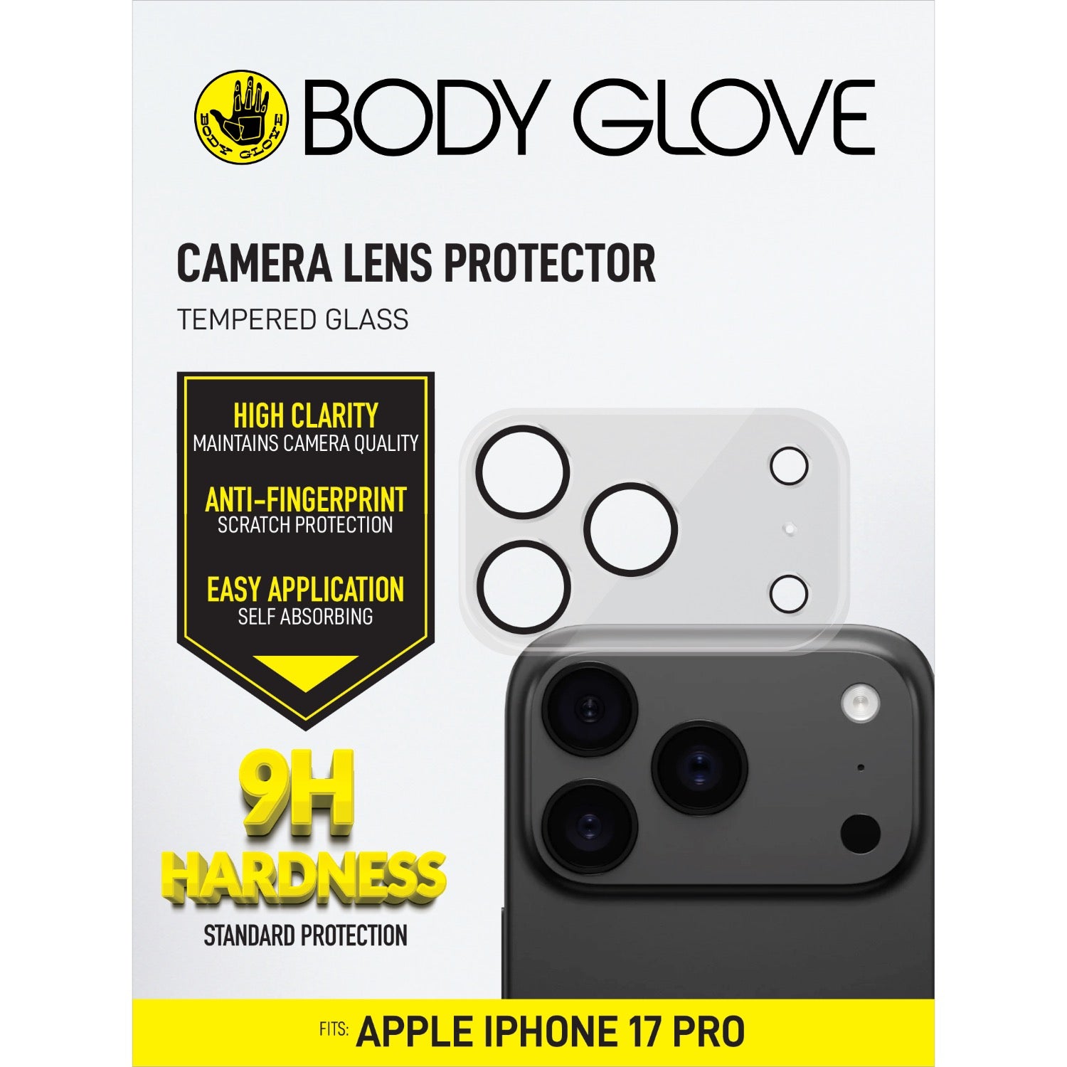 GUNMANSA Body Glove Tempered Glass Camera Screen Protector - Apple iPhone 17 Pro - Black
