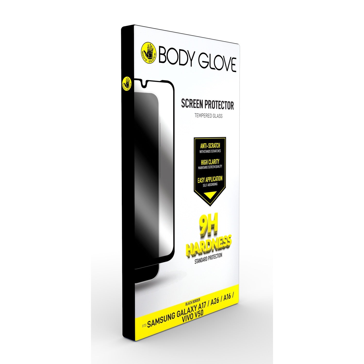 GUNMANSA Body Glove Tempered Glass Screen Protector - Samsung Galaxy A17/A26/A16/VIVO V50 - Black Border