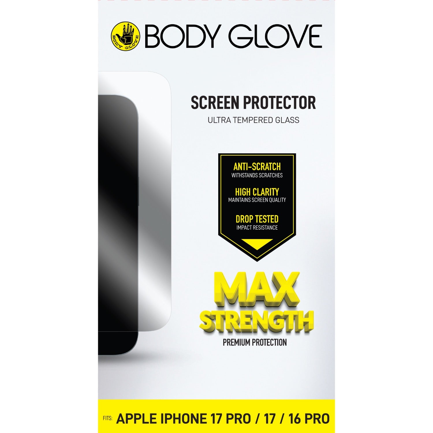 GUNMANSA Body Glove Ultra Tempered Glass Screen Protector - Apple iPhone 17 Pro/17/16 Pro - Clear