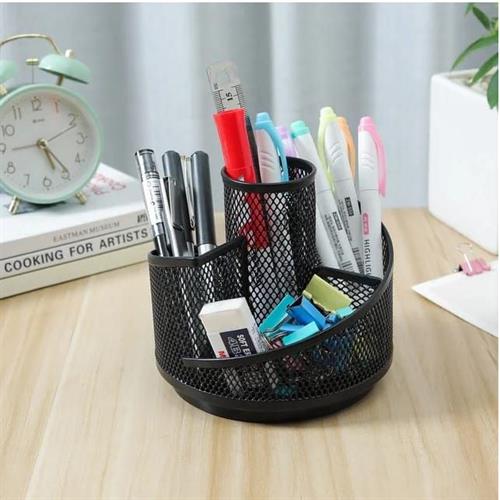 GUNMANSA Brainware 5 Way Black Steel Mesh Rotating Pen Holder