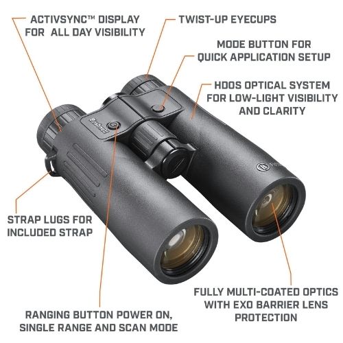 GUNMANSA Bushnesll Fusion X 10X42 Black Active Display Binoculars