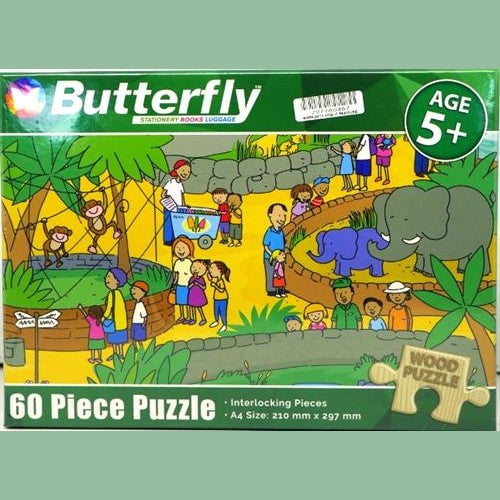 GUNMANSA Butterfly 60Pc At The Zoo Wooden Puzzle
