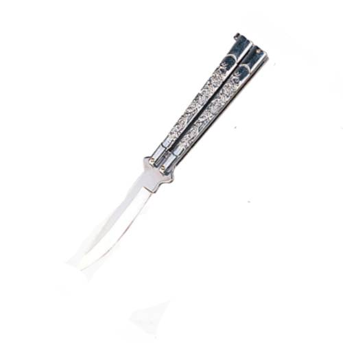 GUNMANSA Butterfly Knife Silver Handle - 7022