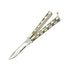 GUNMANSA Butterfly Knife Silver Skeletonized Handle - 7128P