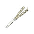 GUNMANSA Butterfly Knife Silver Skeletonized Handle - 7128P