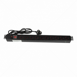 GUNMANSA Cabinet 1.5U PDU 19 10-Way 16A SA Outlet incl On/Off Switch Part No: CA114-2