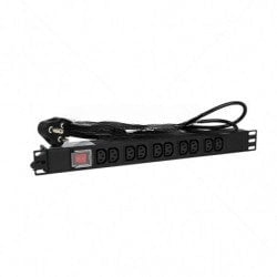 GUNMANSA Cabinet 1U PDU 19 10-Way 10A IEC Outlet incl On/Off Switch Part No: CA114-1