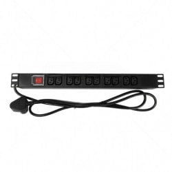 GUNMANSA Cabinet 1U PDU 19 10-Way 10A IEC Outlet incl On/Off Switch Part No: CA114-1