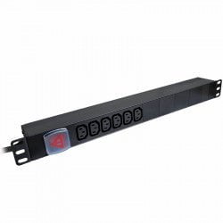 GUNMANSA Cabinet 1U PDU 19 6-Way 10A IEC Outlet incl On/Off Switch Part No: CA114-3
