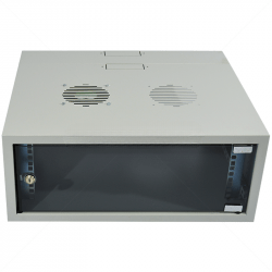 GUNMANSA Cabinet 4U Wall Box Swingframe Collar 400x100mm incl Fan & Power Grey Part No: CA102