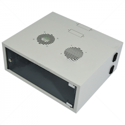 GUNMANSA Cabinet 4U Wall Box Swingframe Collar 400x100mm incl Fan & Power Grey Part No: CA102