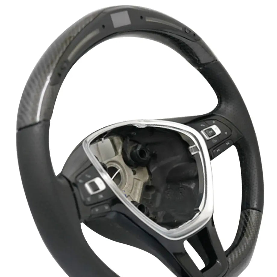 GUNMANSA Carbon Fibre Steering Wheel With LED Shift Light Display - Suitable To Fit VW Polo 6C / 8AW TSI