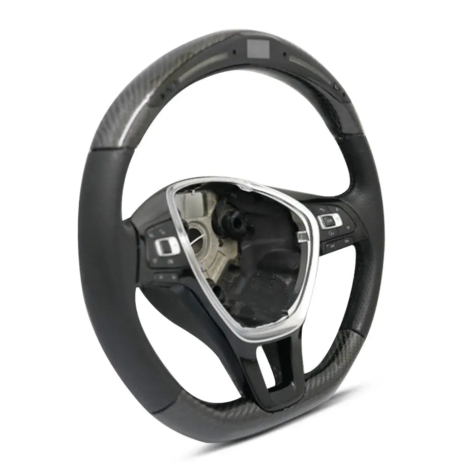 GUNMANSA Carbon Fibre Steering Wheel With LED Shift Light Display - Suitable To Fit VW Polo 6C / 8AW TSI