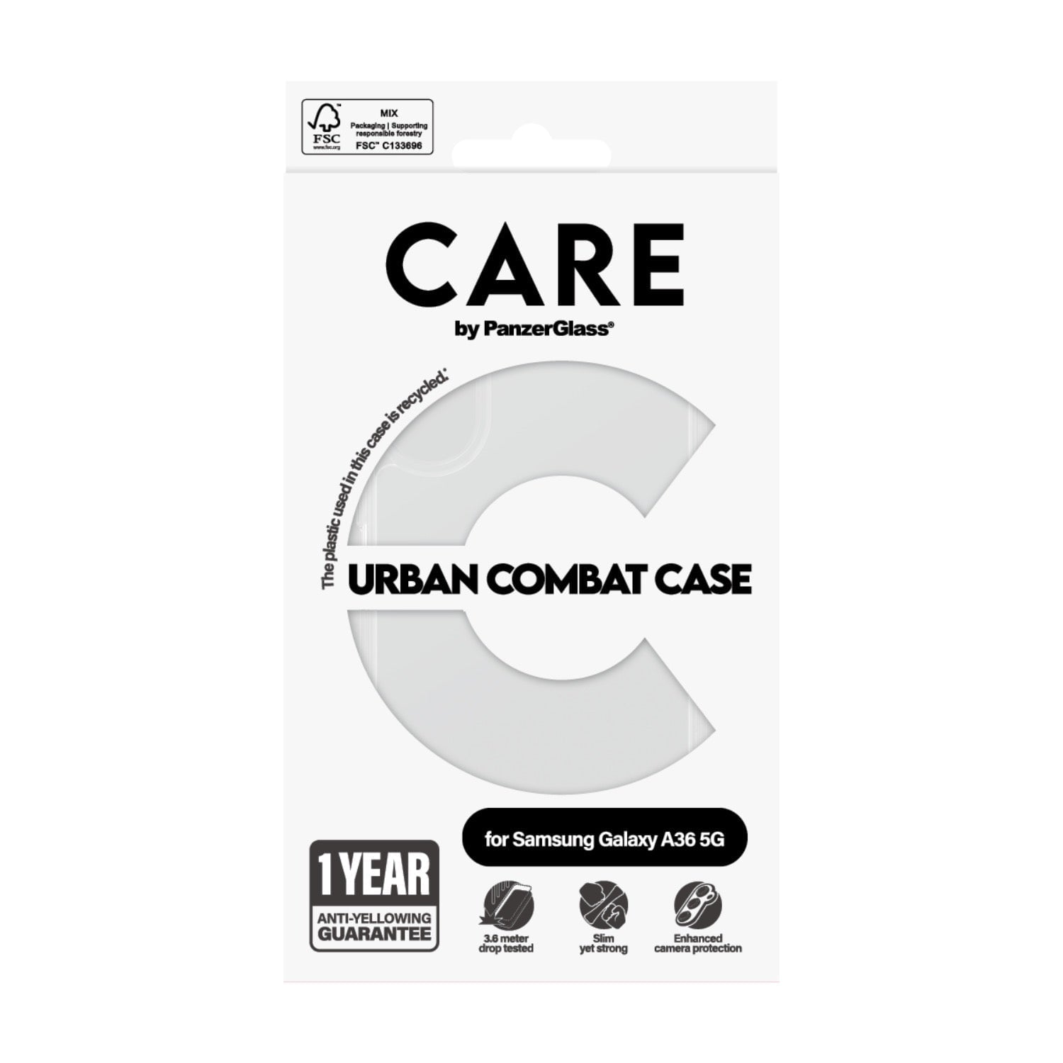 GUNMANSA Care by PanzerGlass Urban Combat Case - Samsung Galaxy A36 – Clear