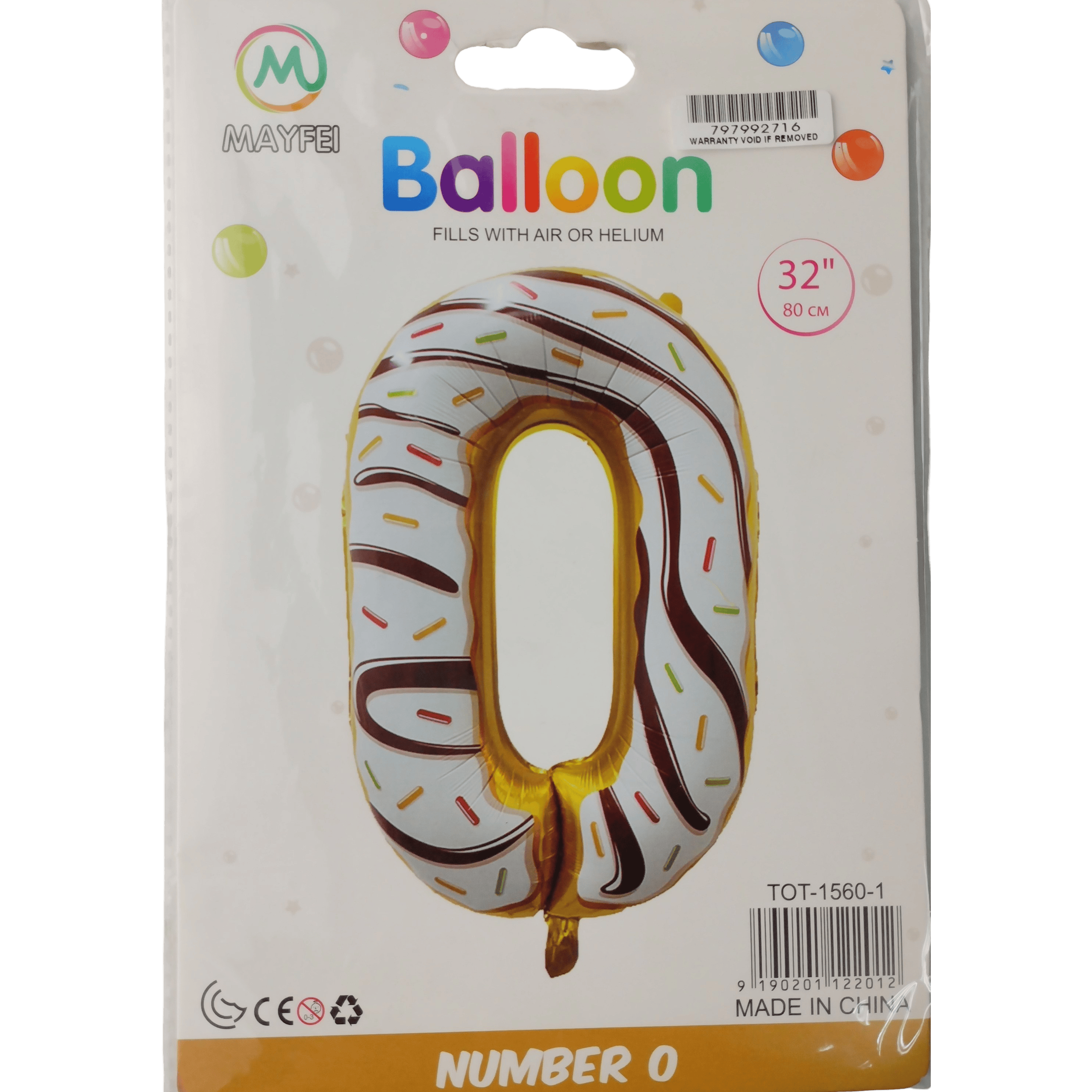 GUNMANSA Casey 102cm Donut Balloon Number 0
