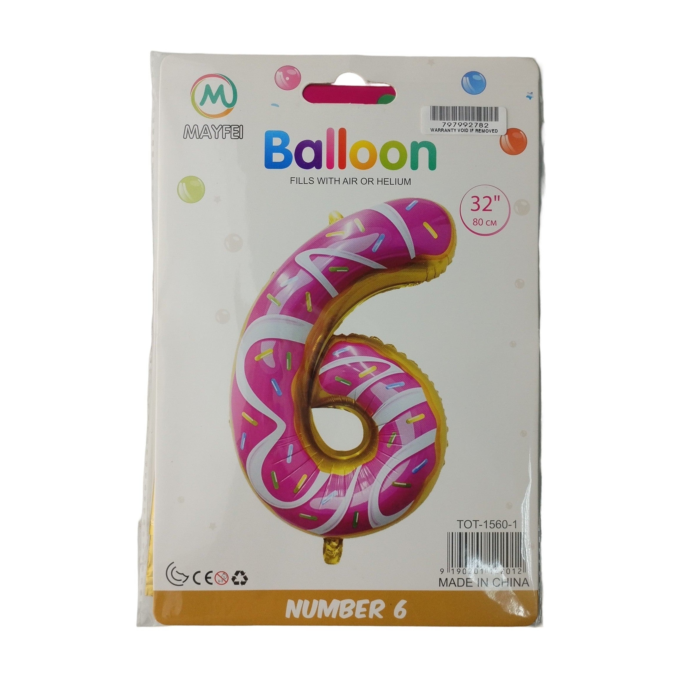 GUNMANSA Casey 102cm Donut Balloon Number 6