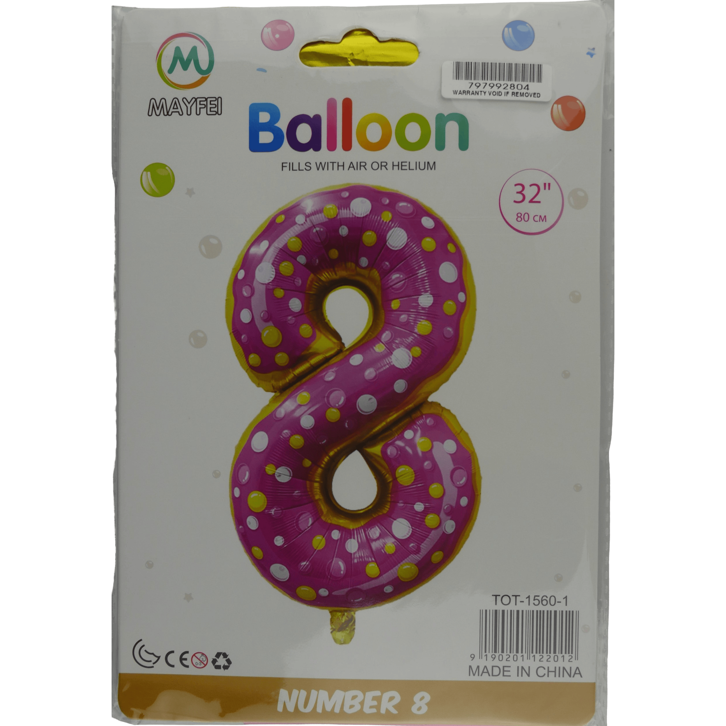 GUNMANSA Casey 102cm Donut Balloon Number 8