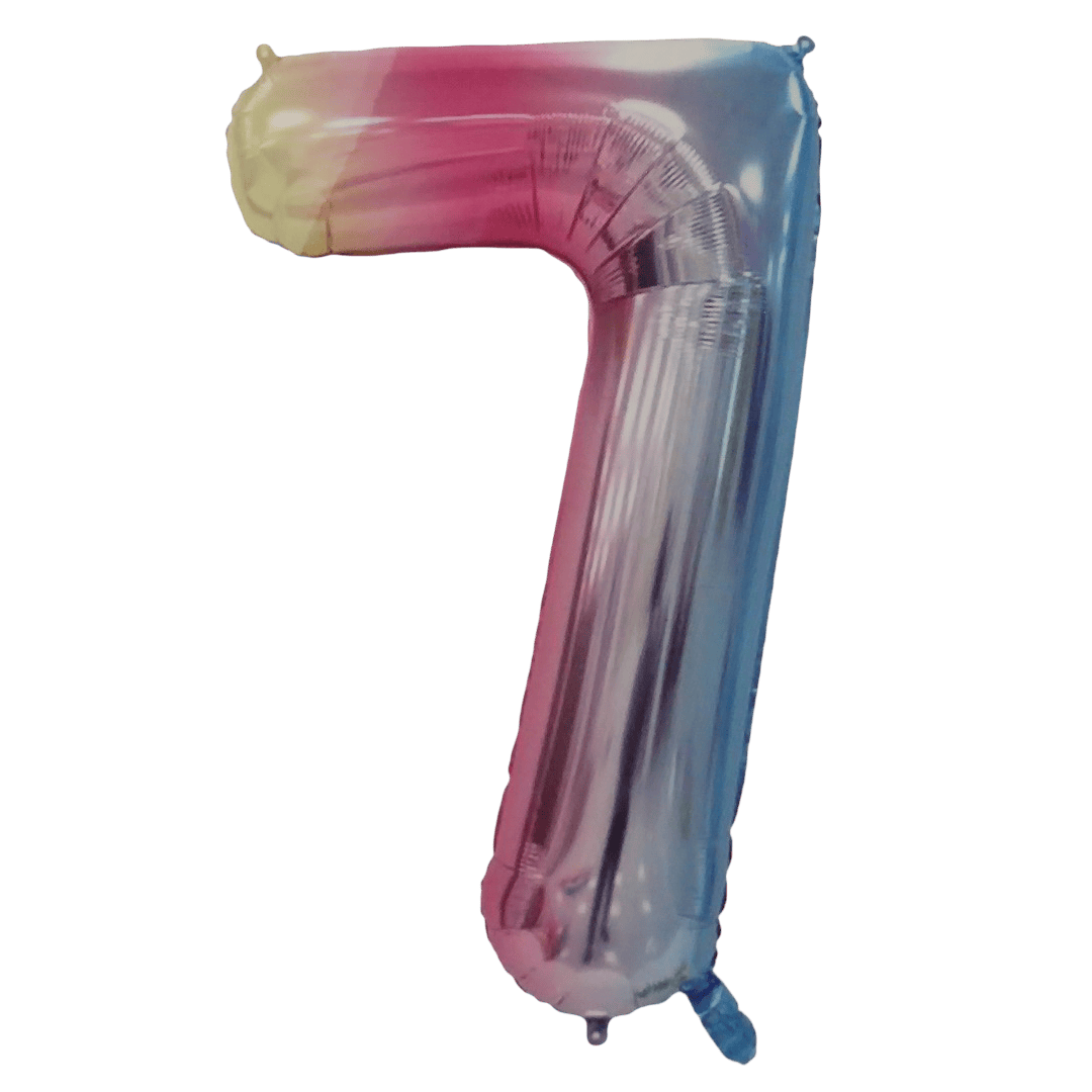 GUNMANSA Casey 102cm Rainbow Balloon Number 7