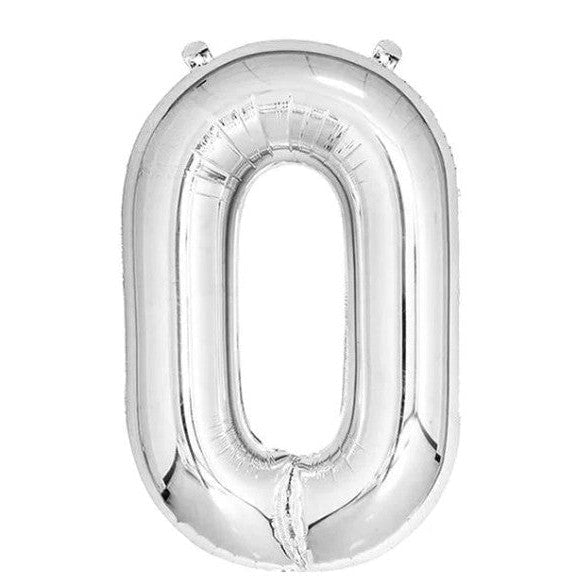GUNMANSA Casey 102cm Silver Balloon Number 0