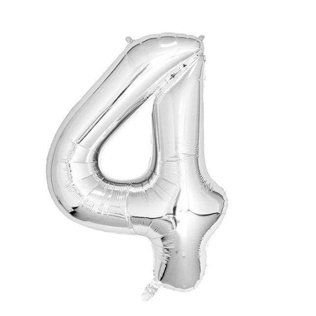 GUNMANSA Casey 102cm Silver Balloon Number 4