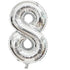 GUNMANSA Casey 102cm Silver Balloon Number 8