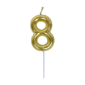 GUNMANSA Casey 10cm Gold Numerical Birthday Candle Nr.8