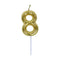 GUNMANSA Casey 10cm Gold Numerical Birthday Candle Nr.8