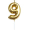 GUNMANSA Casey 10cm Gold Numerical Birthday Candle Nr.9