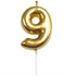 GUNMANSA Casey 10cm Gold Numerical Birthday Candle Nr.9