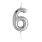 GUNMANSA Casey 10cm Silver Numerical Birthday Candle Nr.6