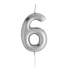 GUNMANSA Casey 10cm Silver Numerical Birthday Candle Nr.6