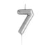 GUNMANSA Casey 10cm Silver Numerical Birthday Candle Nr.7