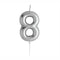 GUNMANSA Casey 10cm Silver Numerical Birthday Candle Nr.8