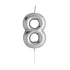 GUNMANSA Casey 10cm Silver Numerical Birthday Candle Nr.8