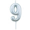 GUNMANSA Casey 10cm Silver Numerical Birthday Candle Nr.9