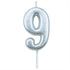 GUNMANSA Casey 10cm Silver Numerical Birthday Candle Nr.9