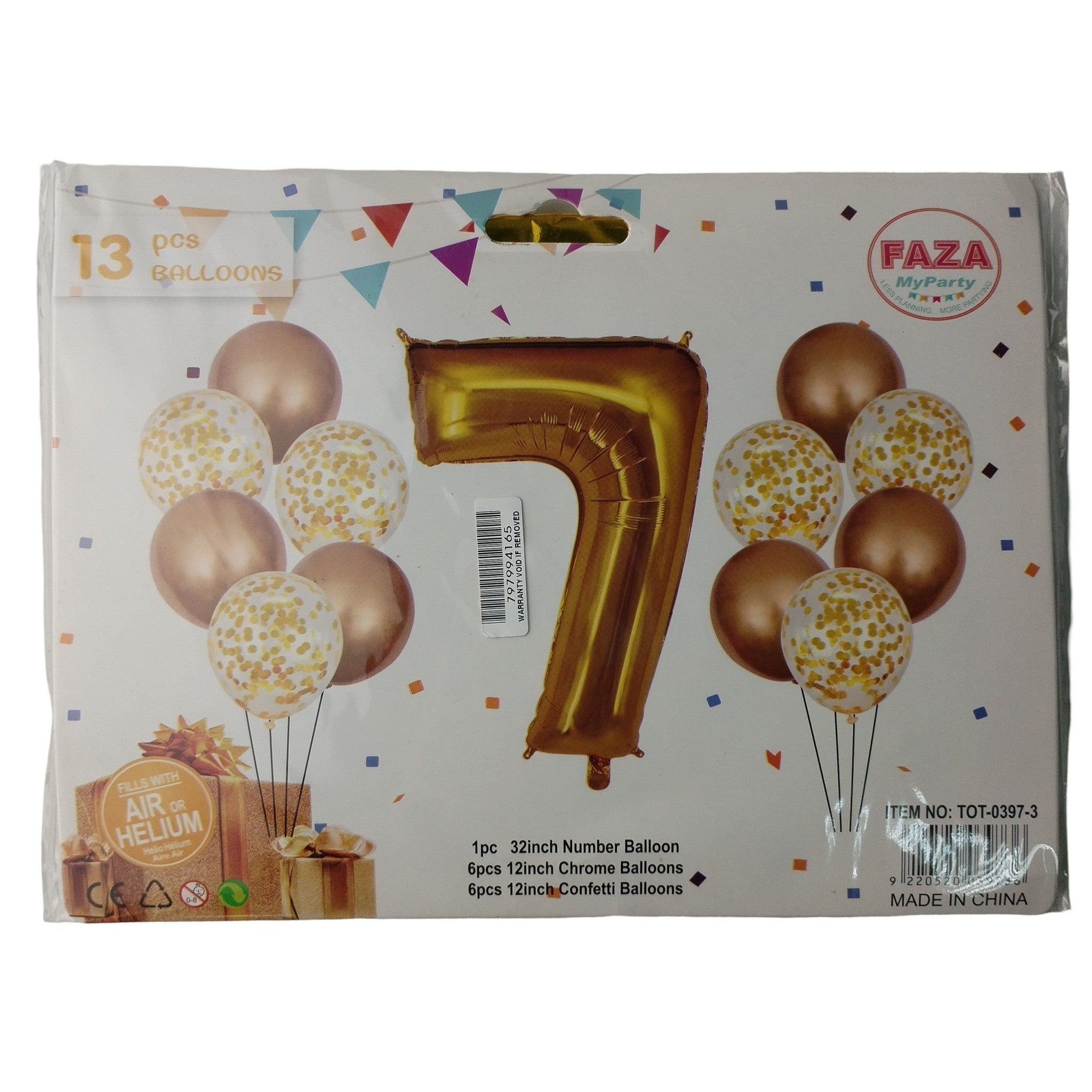 GUNMANSA Casey 13pc Gold and White Balloon Set Nr 7