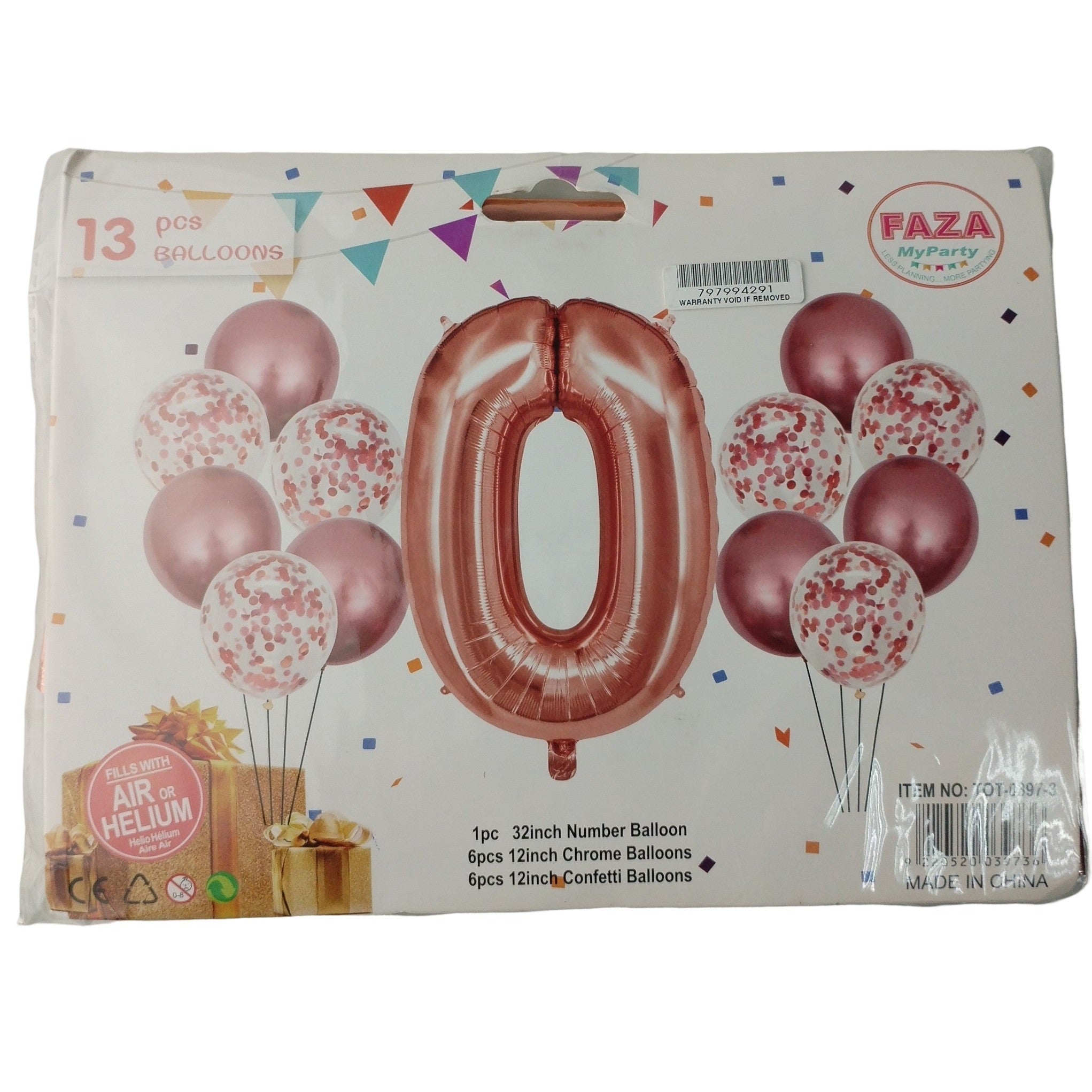 GUNMANSA Casey 13pc Rose Gold and White Balloon Set Nr 0