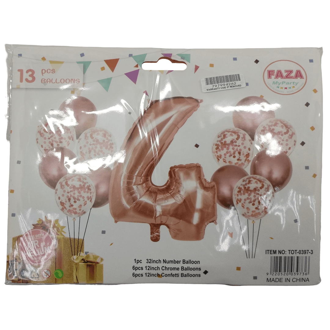 GUNMANSA Casey 13pc Rose Gold and White Balloon Set Nr 4