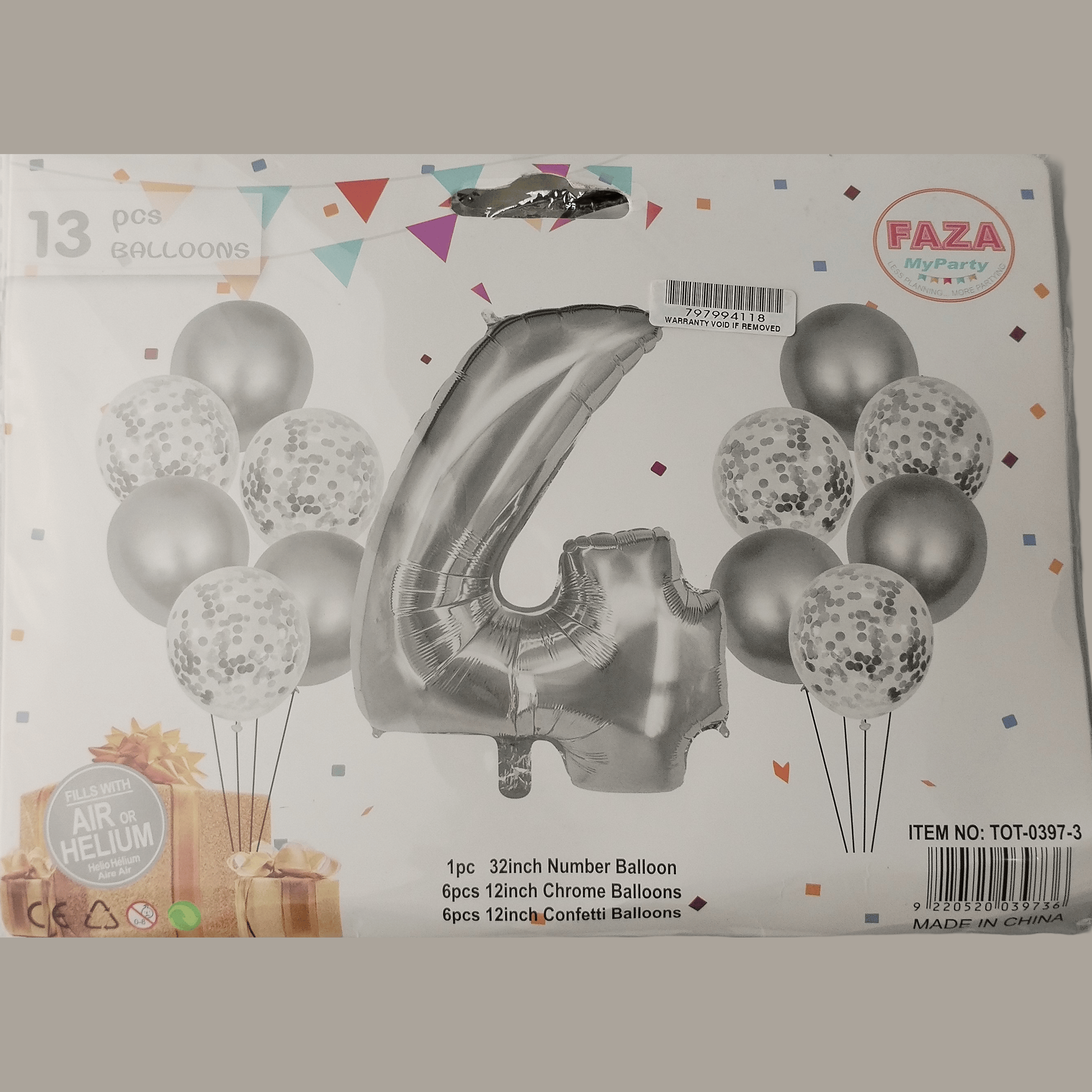 GUNMANSA Casey 13pc Silver and White Balloon Set Nr 4
