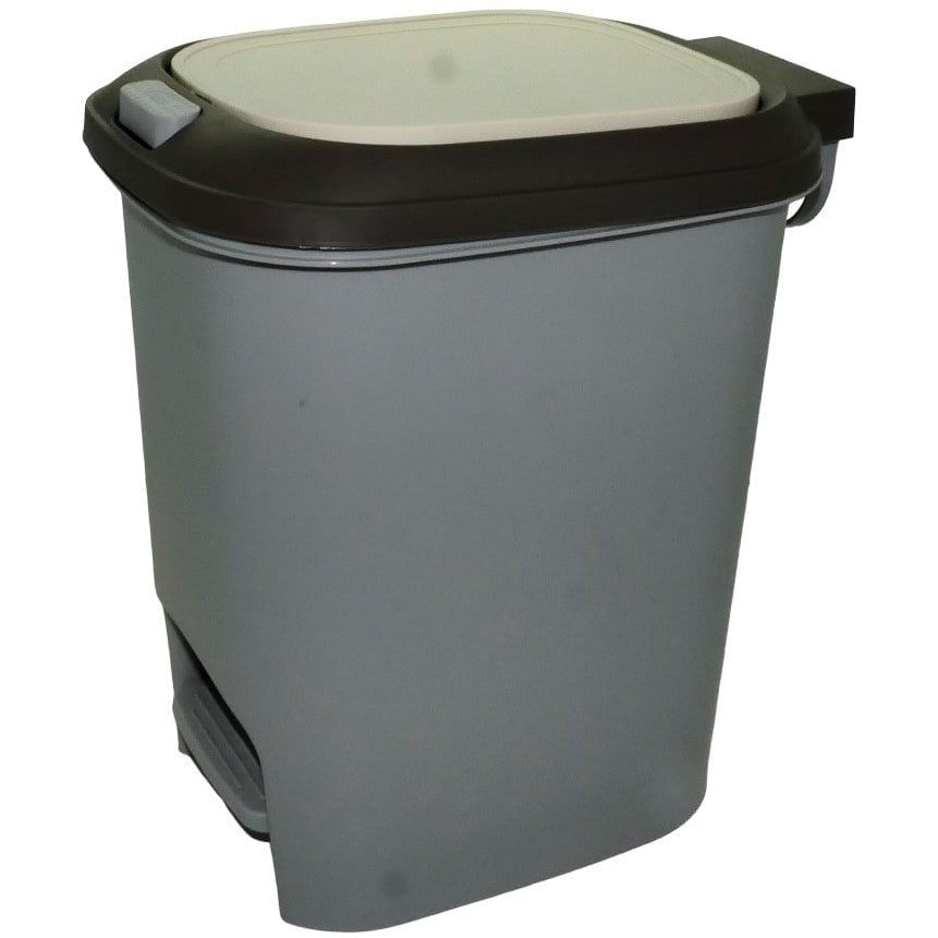 GUNMANSA Casey 15 Litre Step On Pedal Waste Bin Grey