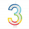 GUNMANSA Casey 7cm Multicolor Numerical Birthday Candle Nr.3