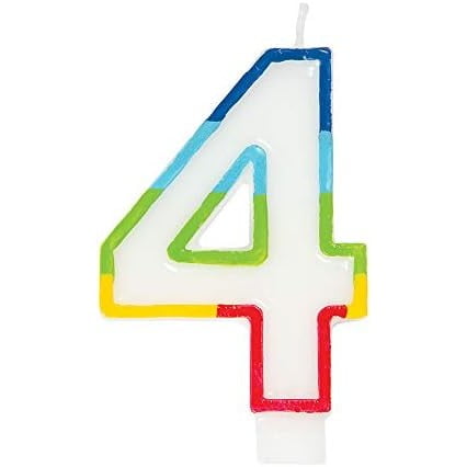 GUNMANSA Casey 7cm Multicolor Numerical Birthday Candle Nr.4