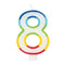 GUNMANSA Casey 7cm Multicolor Numerical Birthday Candle Nr.8