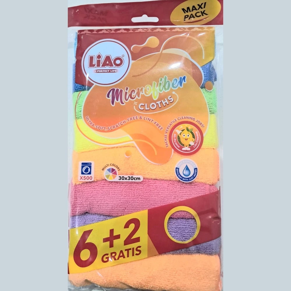 GUNMANSA Casey 8 Pack Microfiber 30x30cm Assorted Cleaning Cloths