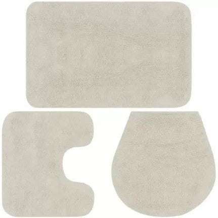 GUNMANSA Casey Bathroom Cream 3 Piece Mat Set