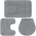 GUNMANSA Casey Bathroom Light Grey 3 Piece Mat Set