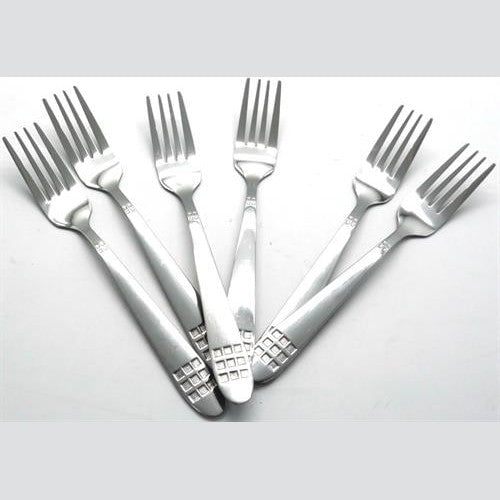 GUNMANSA Casey Catering 6 Piece Stainless Steel Dinner Dessert Forks Square Design