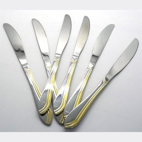 GUNMANSA Casey Catering 6 Piece Stainless Steel Dinner Knives Set Gold